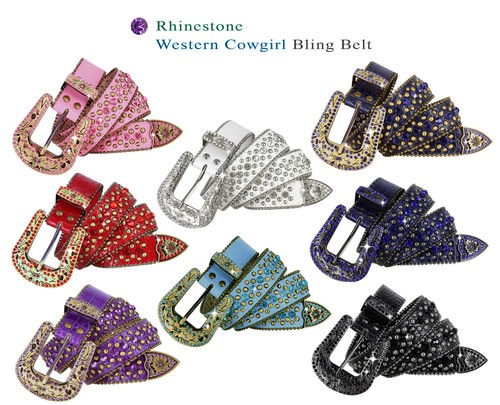 35116 rhinestone belt western - rhinestone,