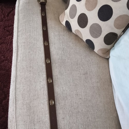 Men brown leather - brown, studded