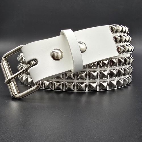 White genuine leather pyramid - leather,