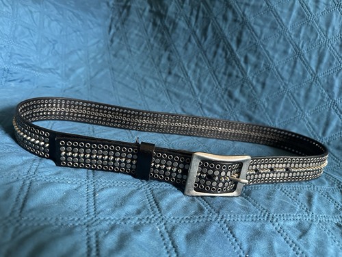 Black leather studded - black, belt