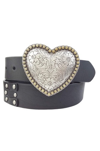 Studded leather belt with - studded,