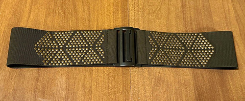 Men black solid elastic - men's,